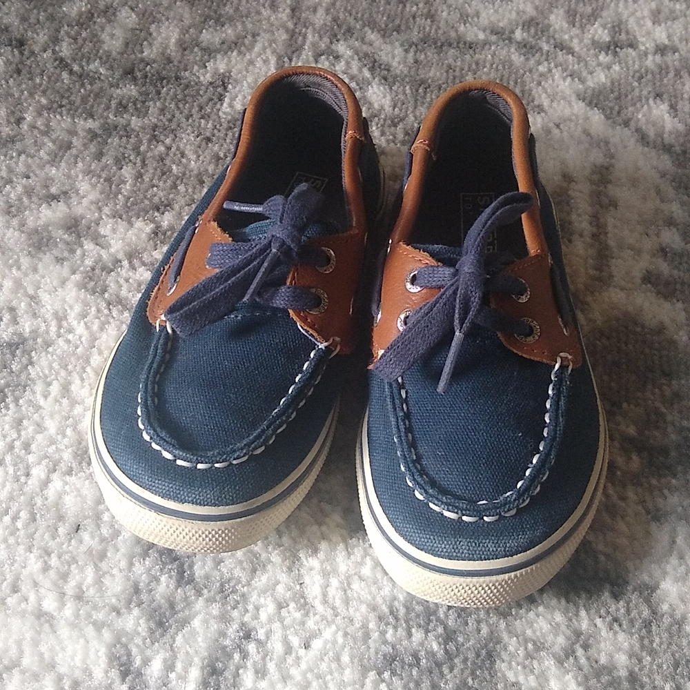 Sperry Top Siders Shoes Canvas Leather Tie